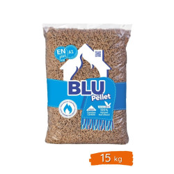 Sac de 15 kg de granulés de bois recto - Blu Pellet
